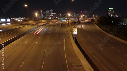 Interstate 25 Traffic Time Lapse in Front of Denver Skyline
