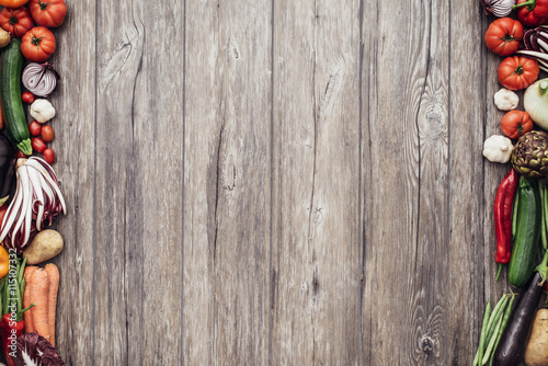 Foto Fresh vegetables frame