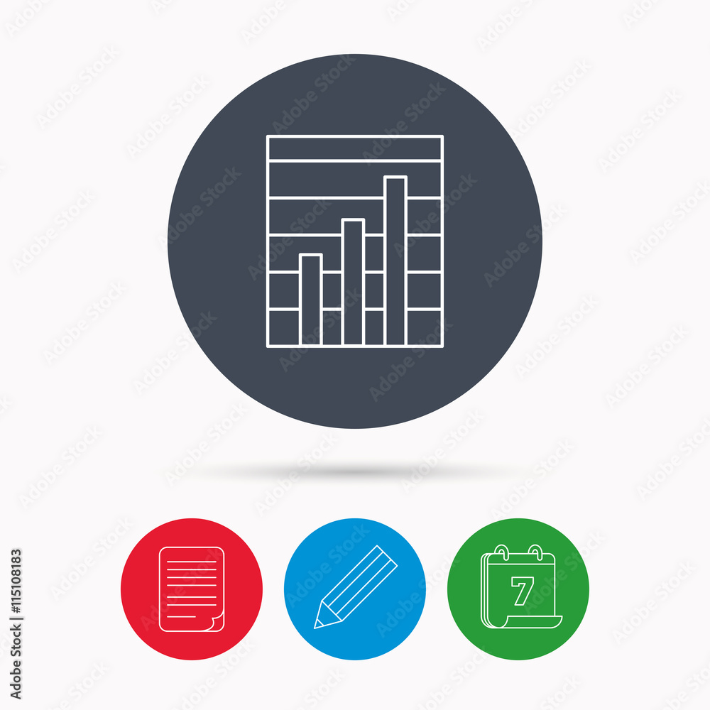 Chart icon. Graph diagram sign. Chart icon. Graph diagram sign.