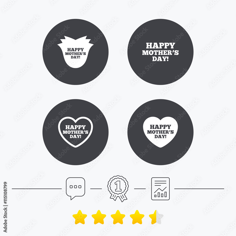 Happy Mothers's Day icons. Mom love symbols. Happy Mothers's Day icons. Mom love symbols.