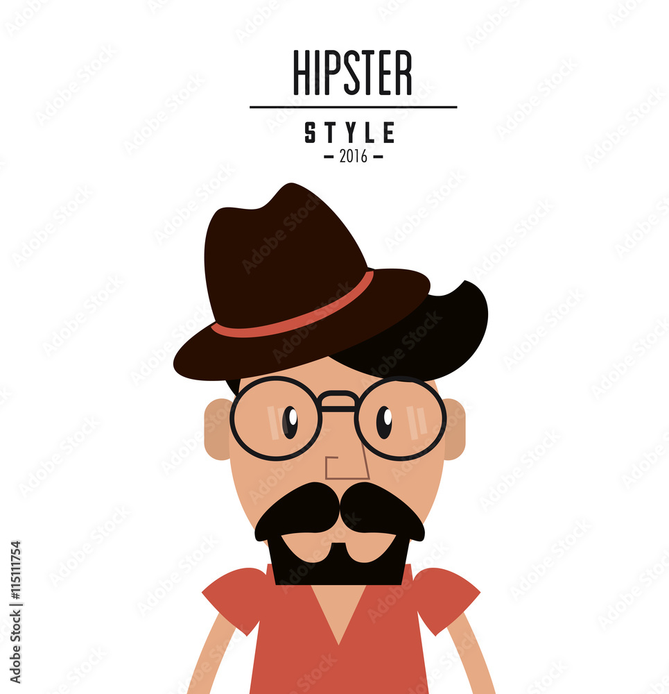 Cartoon man icon. Hipster Style design. Vector graphic Cartoon man icon. Hipster Style design. Vector graphic