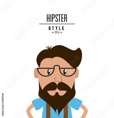 Cartoon man icon. Hipster Style design. Vector graphic