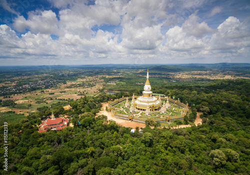 Aerial View Wat Pha Nam Yoi, Pha Nam Yoi temple, Roi et Thailand © Sasint