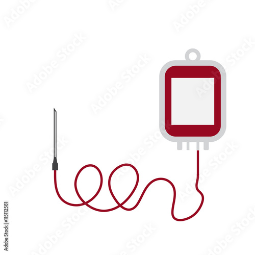 Blood bag icon on white background