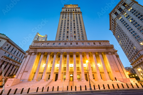 Canvas Print The public building of United States Courthouse located in the Civic Center neig
