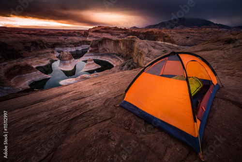Remote Camping Lake Powell Reflection Canyon Utah USA