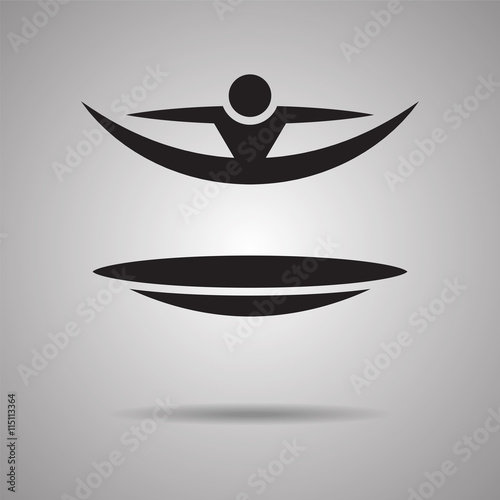 jumping Trampoline sport icon and symbol
