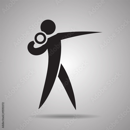 Shot Put player sport icon and symbol