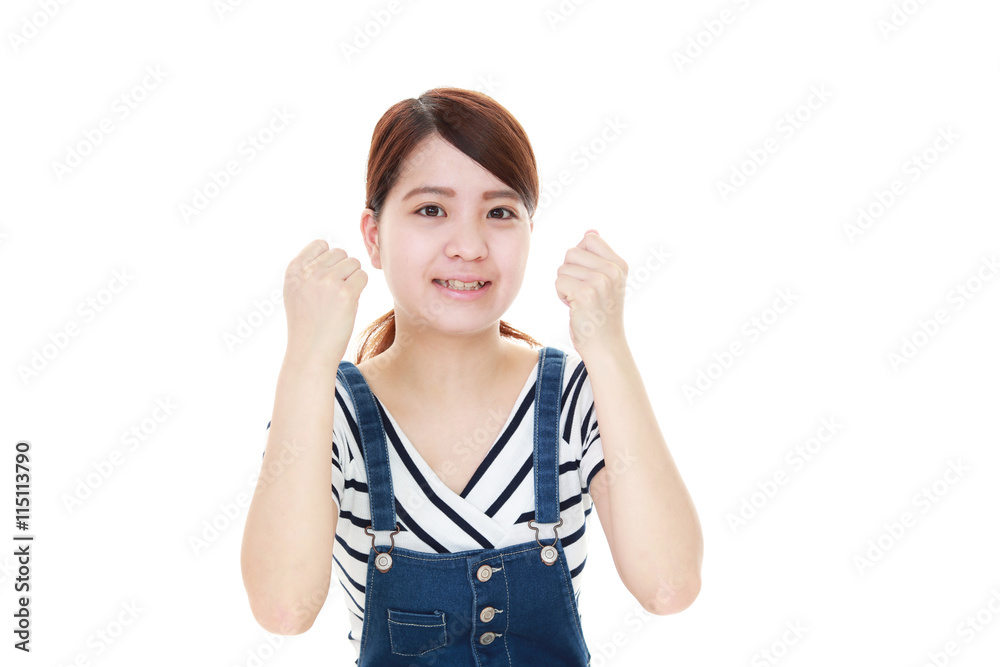 ガッツポーズの女性 ガッツポーズの女性