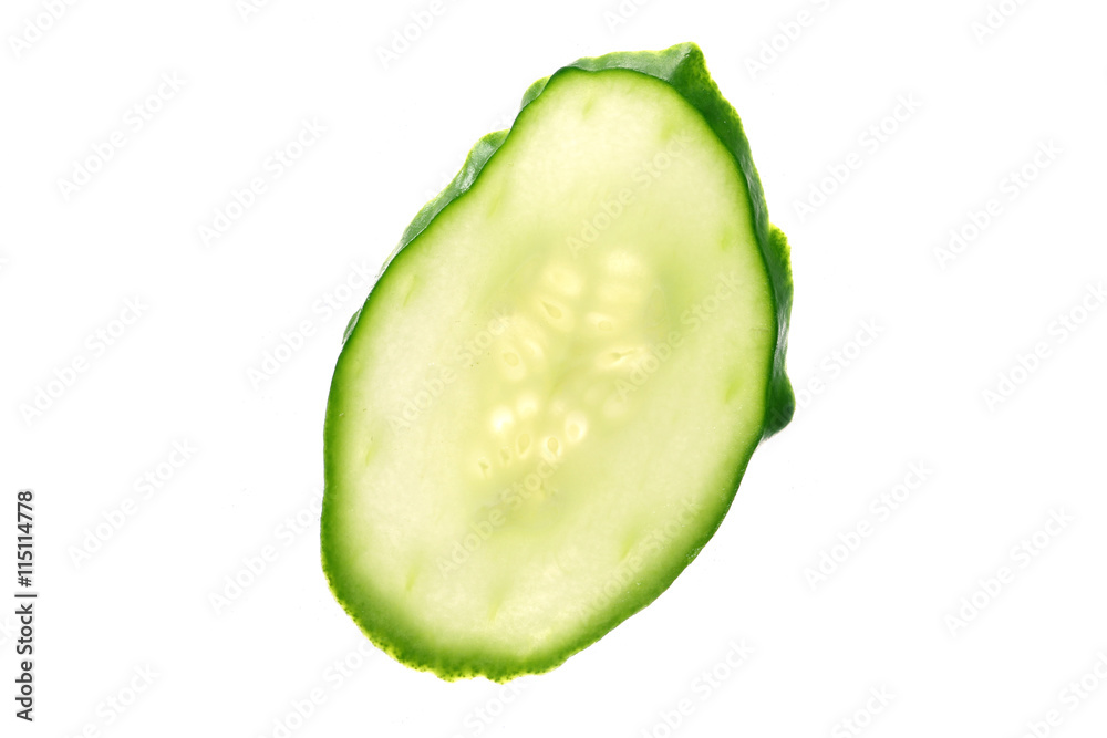 sliced cucumber close up in white sliced cucumber close up in white