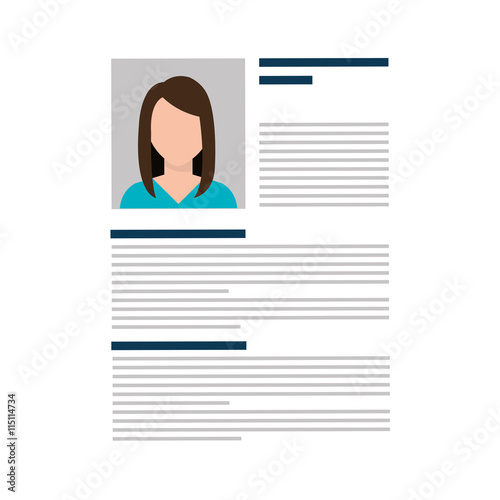Business Curriculum Vitae with Photo and information, vector illustration.