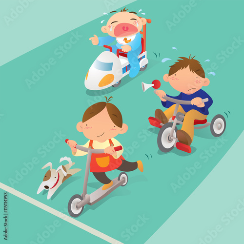 Racing game among boys