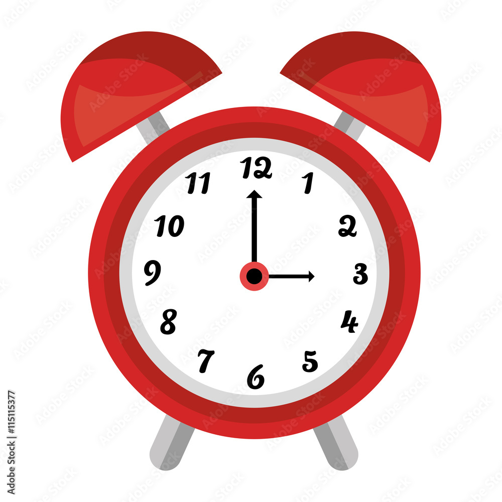 Time and clock isolated icon flat theme design, vector illustration.