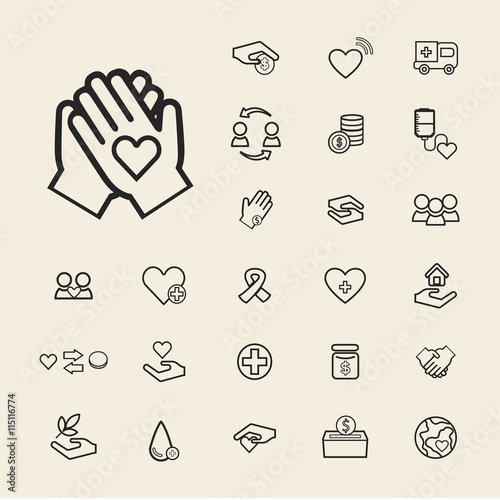 Vector UI Illustration Health Donation Charity Concept