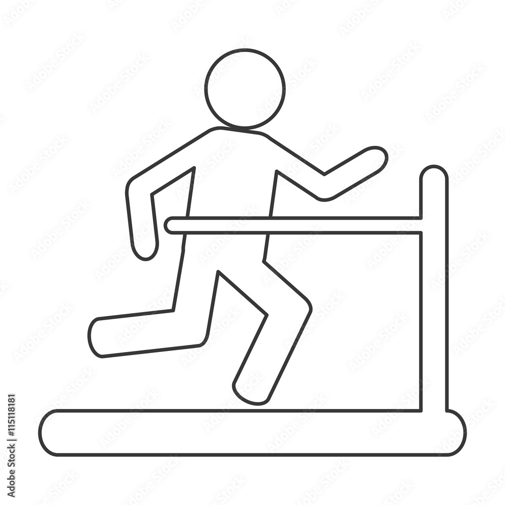 person running on treadmill pictogram icon person running on treadmill pictogram icon