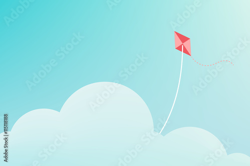 Kite flying over cloud.