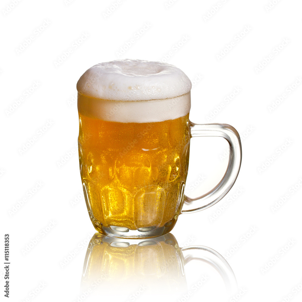Glass of beer isolated on white background Glass of beer isolated on white background