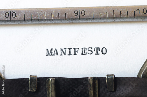 word manifesto typed on typewriter photo
