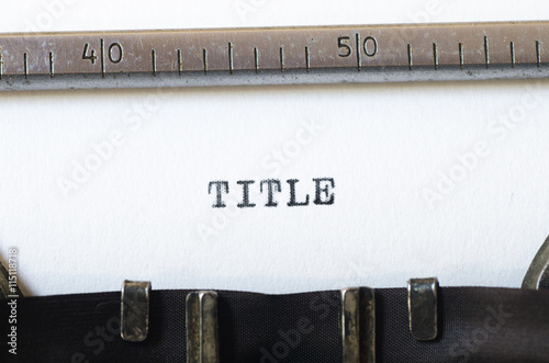 word title typed on typewriter