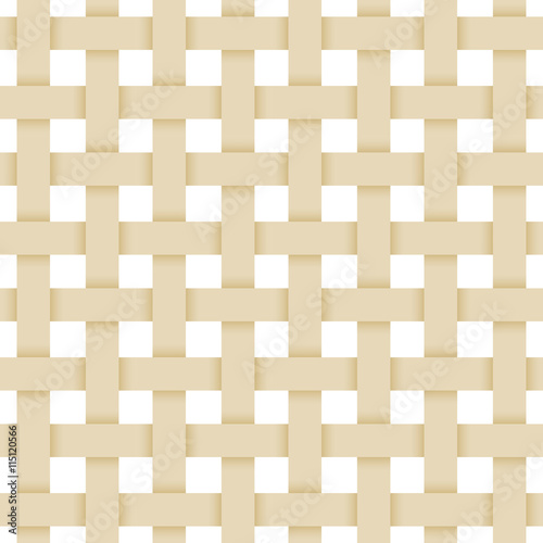 beige paper lattice. abstract seamless Monochrome pattern. geometric background with shadow. Repeating structure. Vector