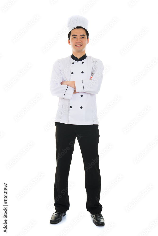 asian male chef full body