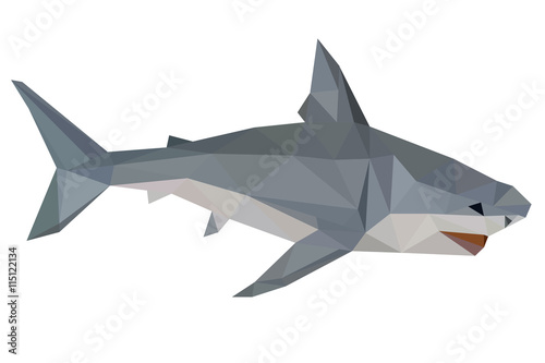 shark, low poly, design, geometric, illustration, vector, isolated, eps, logo.