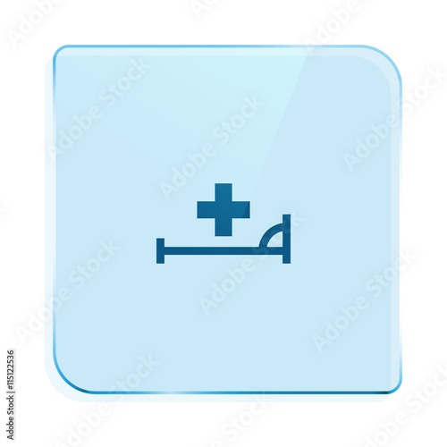 Vector icon with bed and cross