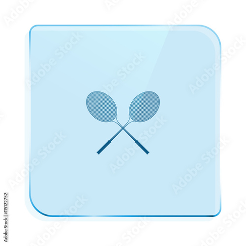 Tennis racket silhouettes vector icon