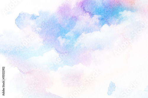 Watercolor illustration of cloud.