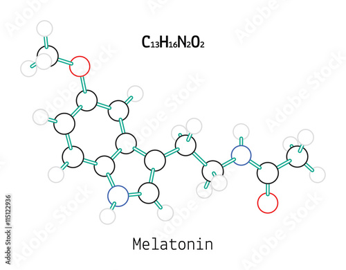C13H16N2O2 Melatonin molecule