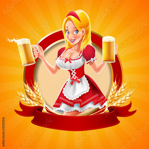 blonde with beer
