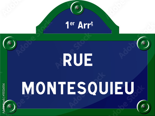 Panneau rue Montesquieu 75001 Paris - Panneau rue parisienne - France photo
