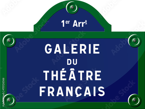 Billede på lærred Panneau Galerie du théâtre français 75001 Paris - Panneau