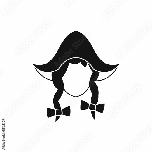 Girl dutch icon in simple style isolated vector illustration. People symbol