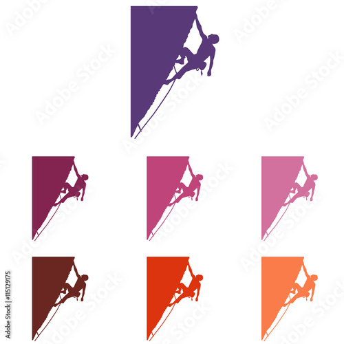 mountain climber icon Vector Illustration