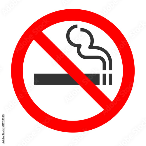 No smoking sign on white background