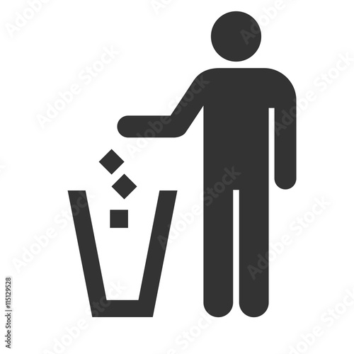 Trash icon isolated on a white background. Vector illustration. photo