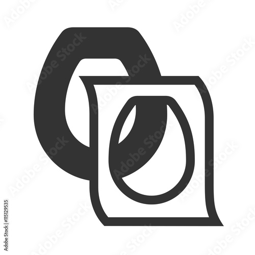 Toilet seat cover. Disposable toilet seat cover icon isolated on white background. Individual toilet protecting cover. Vector illustration.