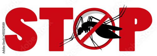 Stop sign with mosquito