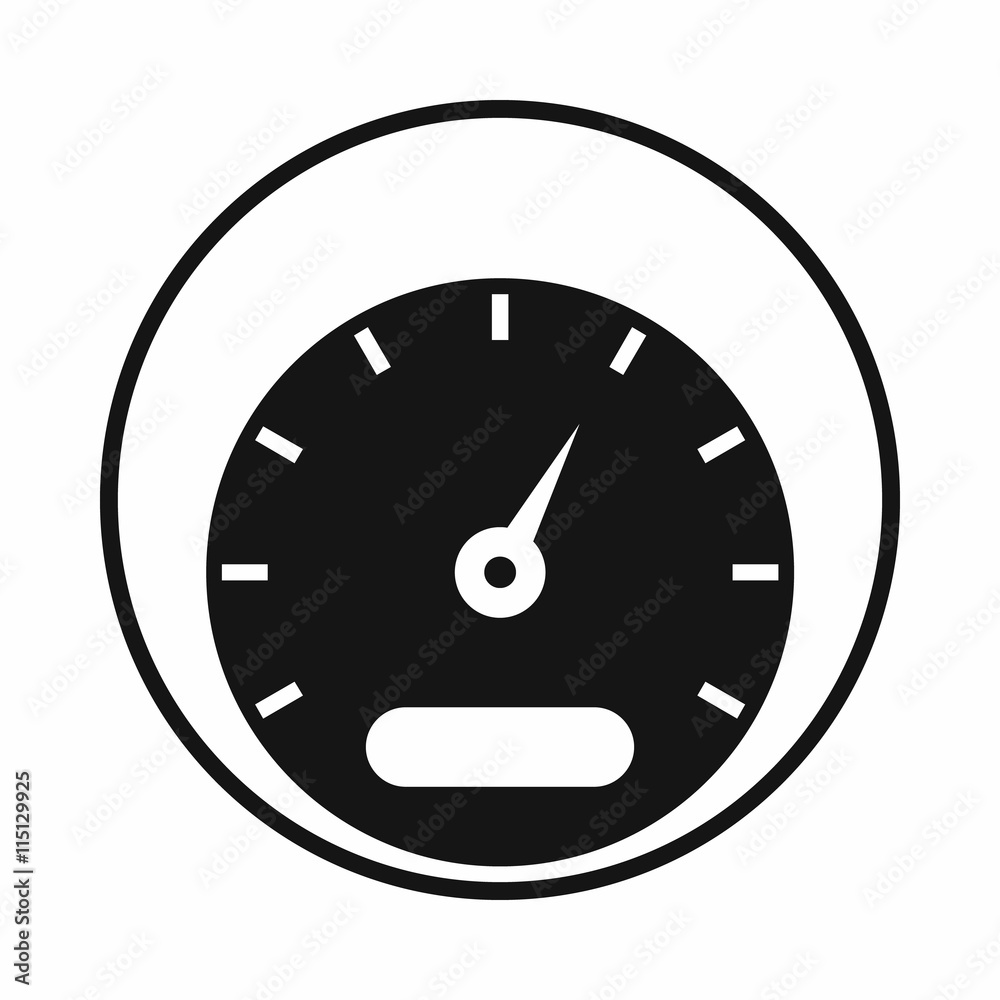 Speedometer icon in simple style isolated vector illustration. Auto spare parts symbol Speedometer icon in simple style isolated vector illustration. Auto spare parts symbol