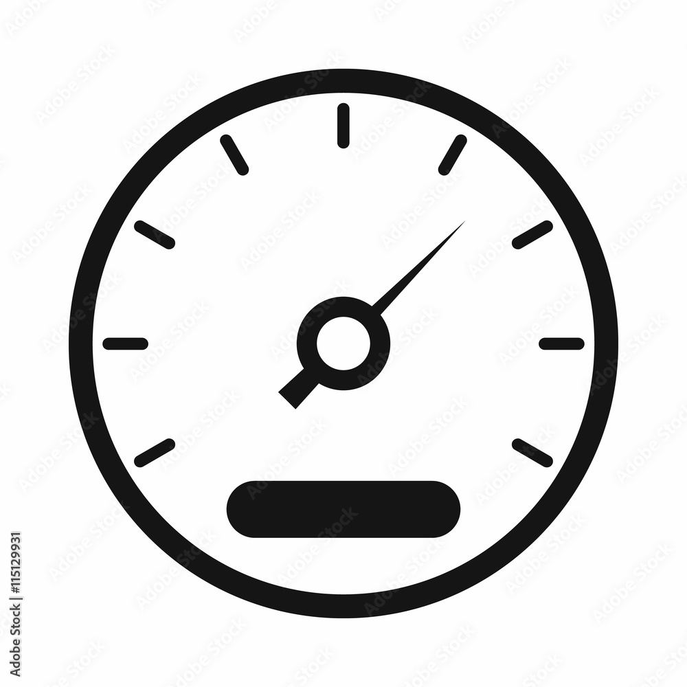 Speedometer icon in simple style isolated vector illustration. Auto spare parts symbol Speedometer icon in simple style isolated vector illustration. Auto spare parts symbol