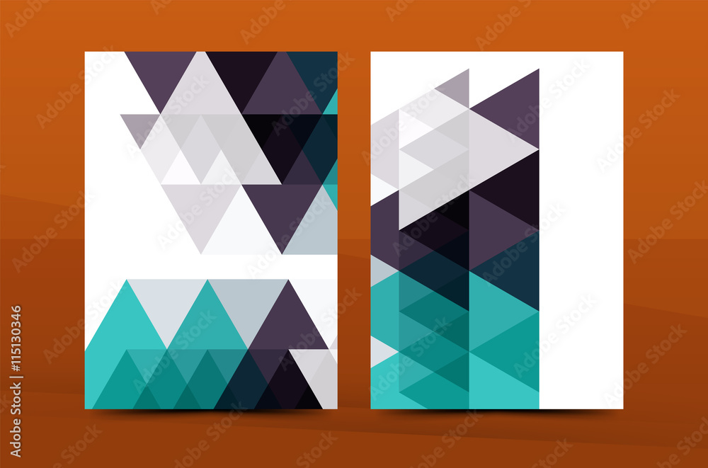 Fototapeta premium Geometric design A4 size cover print template