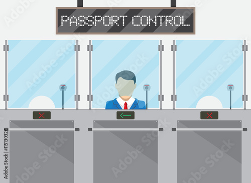 Border control concept, immigration officer