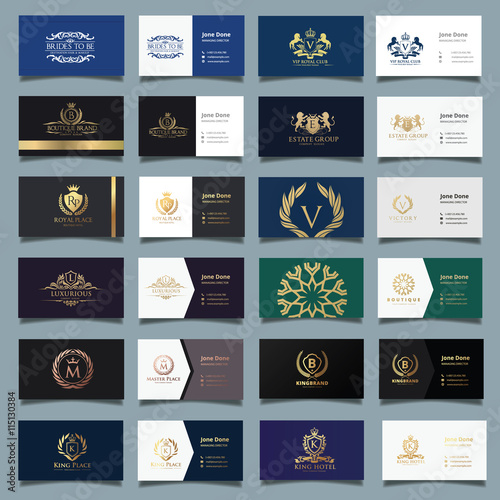 Business card template and Luxury logo collection, Brand identity and stationary.