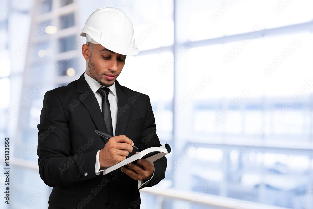 Fototapeta premium A black man African American Construction Worker