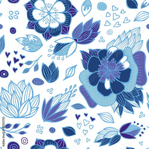 stock vector abstract seamless  pattern. orient floral ornament