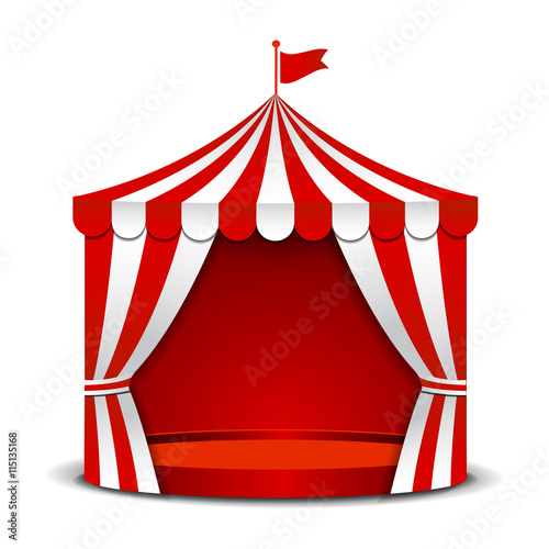 Circus tent isolated on white background.