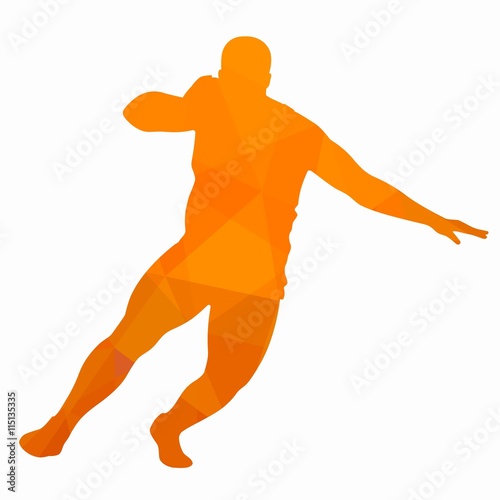 silhouette shot putter man , vector drawing