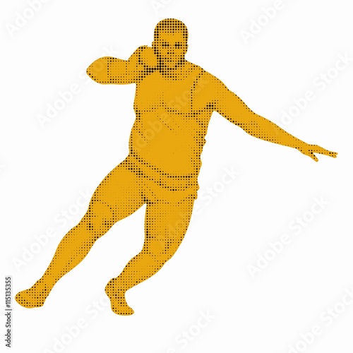 silhouette shot putter man , vector drawing