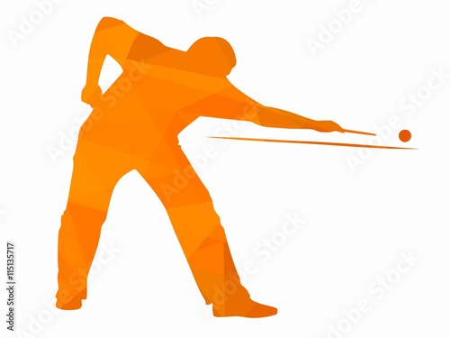 silhouette snooker player. vector drawing